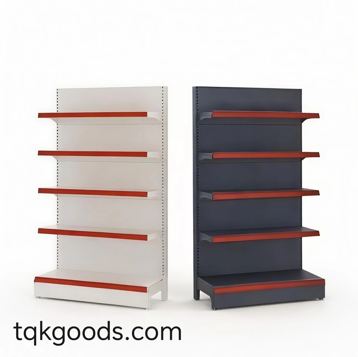 Supermarket shelves, flat back, shelving, single side shelving, back, racks, mall shelves, retail store shelves, boutique shelves